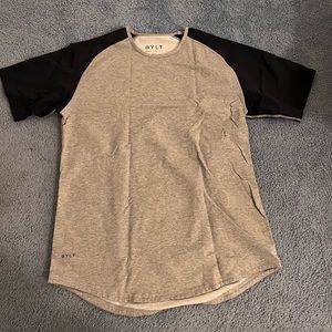 BYLT Drop Cut Short Sleeve LUX Size Large Gray/Navy